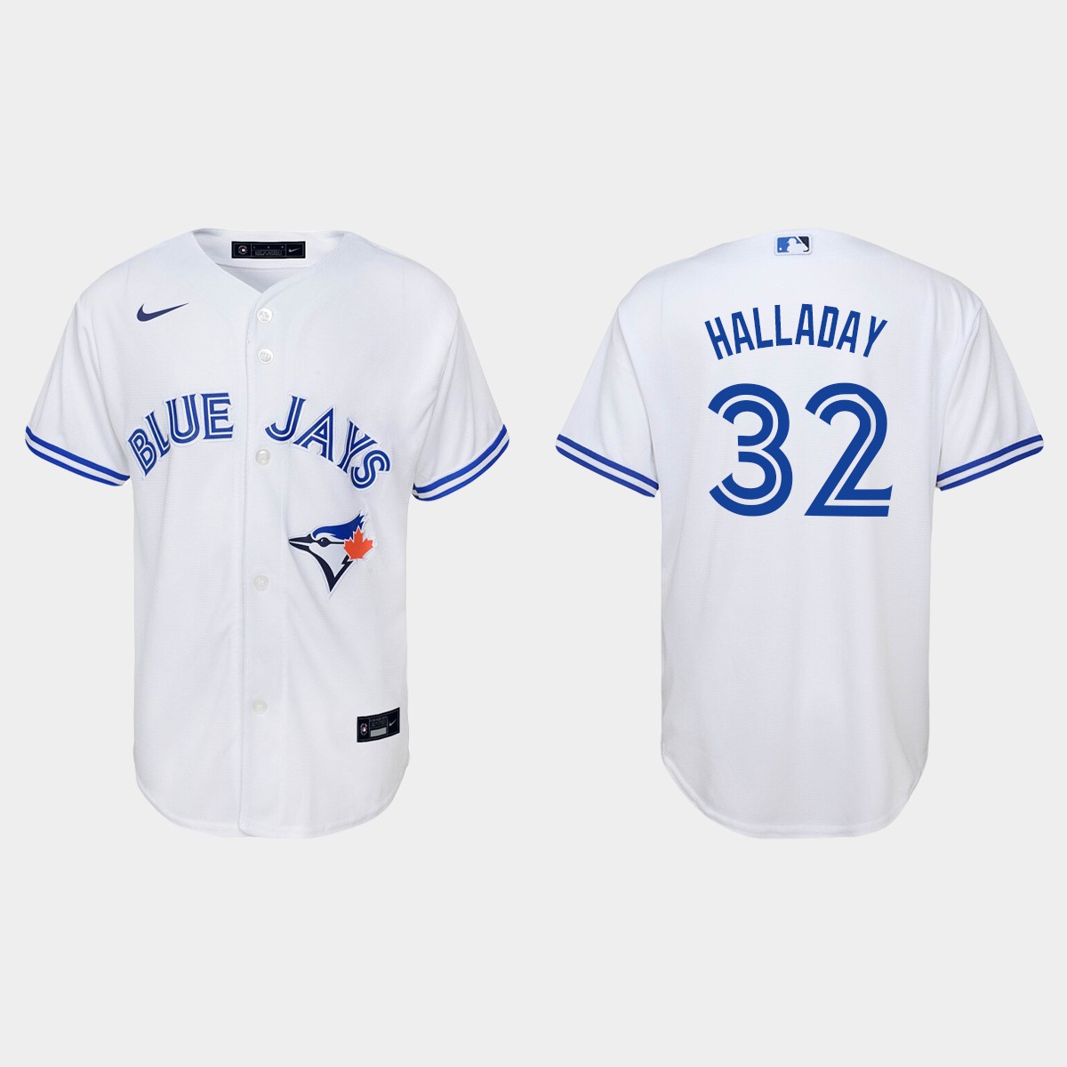 Youth Toronto Blue Jays #32 Roy Halladay White  Home Jersey