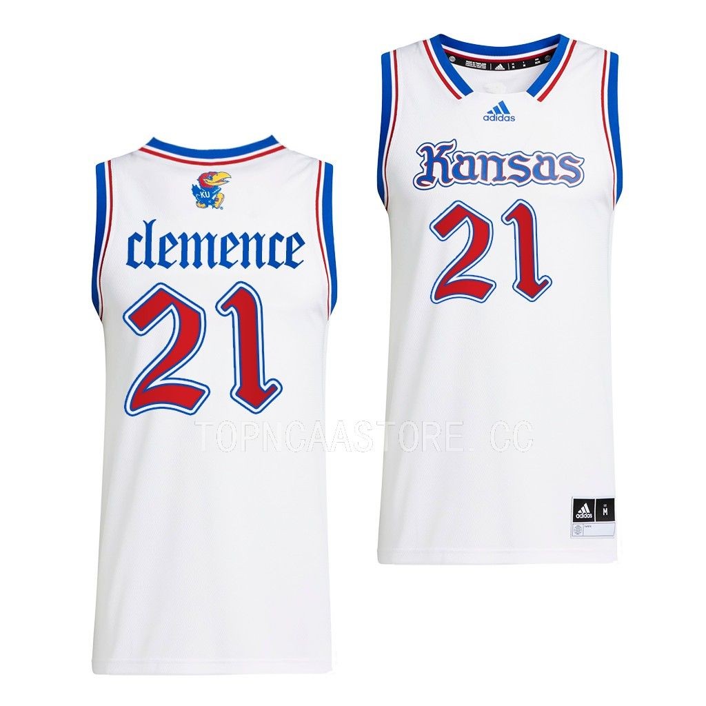 Zach Clemence Kansas Jayhawks #21 White Swingman Basketball Jersey 2022-23