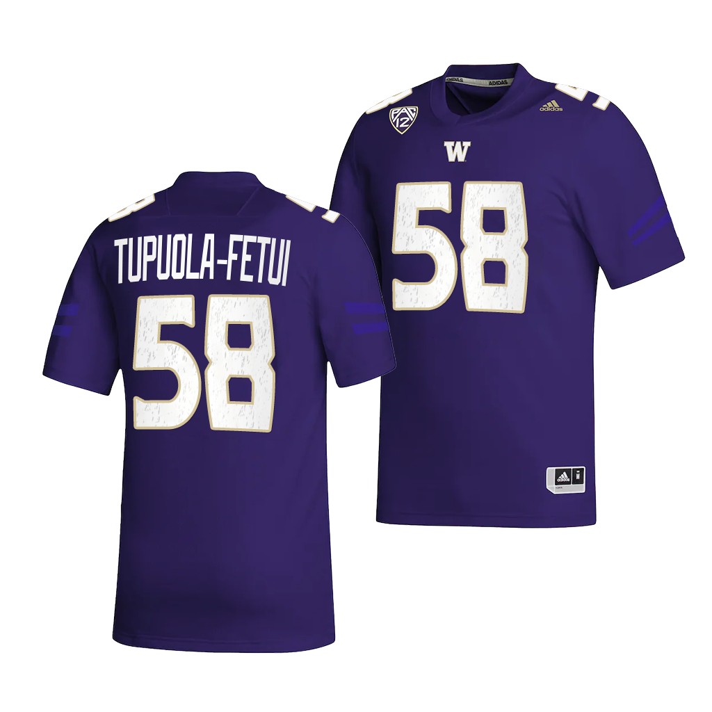 Zion Tupuola-Fetui Washington Huskies 2022 College Football NIL Replica Jersey Men’s Purple #58 Uniform